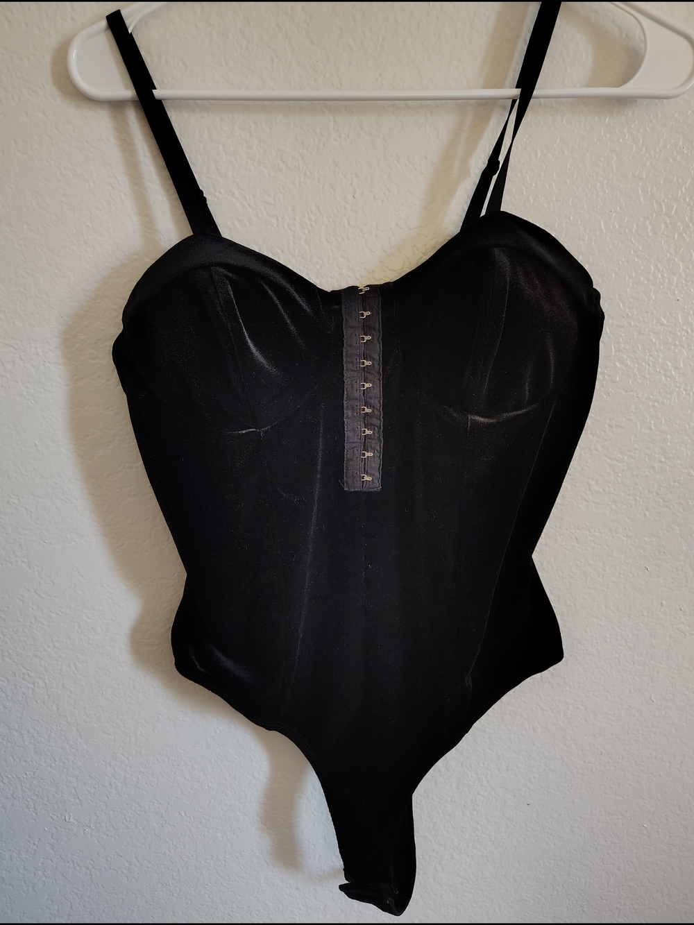 Black Velvet Bustier Bodysuit Boudoir Chic Punk Goth Indie Sleaze Y2k Velour